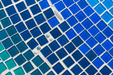 Colorful glass and tile wall texture background, mosaic art