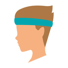 Man head faceless with sport headband vector illustration graphic design vector illustration graphic design