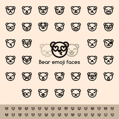 Line Bear emoji faces