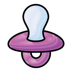 pacifier icon over white background, vector illustration