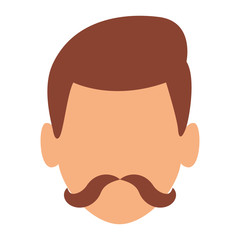 Man with beard head faceless vector illustration graphic design vector illustration graphic design