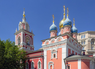 Fototapeta na wymiar Church of st. George the victorious on Pskovskaya Gorka Hill