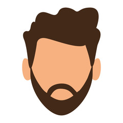 Man with beard head faceless vector illustration graphic design vector illustration graphic design