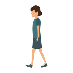 Young woman walking vector illustration graphic design vector illustration graphic design