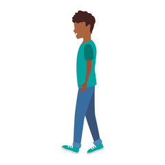 Young man walking vector illustration graphic design vector illustration graphic design