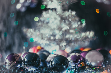 christmas new year decoration merry ball background