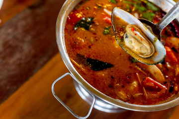 Hot and sour seafood soup,Thai food