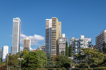 Fototapeta na wymiar Residential buildings in downtown Rosario - Rosario, Santa Fe, Argentina