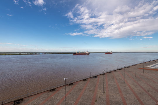 Ships in Parana River - Rosario, Santa Fe, Argentina