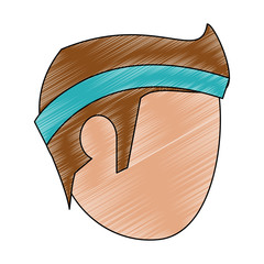 Man head faceless with sport headband vector illustration graphic design