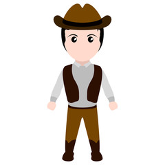 Kid with a cowboy costume. Halloween