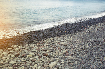 pebble stones at the sea. 