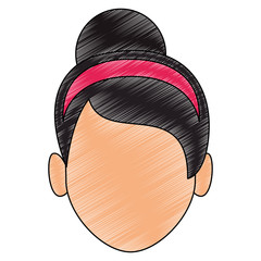 Woman faceless head vector illustration graphic design