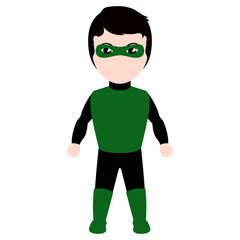 Kid with a superhero costume. Halloween