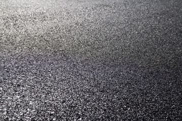 close up of new asphalt road texture