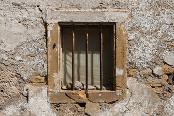 Old Window with Iron Bars