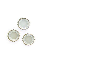 close up of a bottle cap on white background with copy space