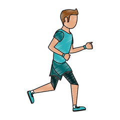 Fitness man running vector illustration graphic design