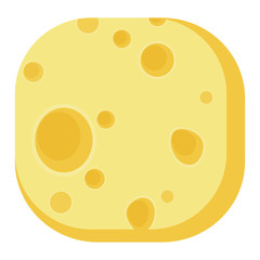 Delicious breakfast round corner square icon cheese