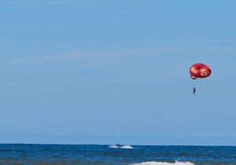 Vacation at the Baltic Sea with a parachute