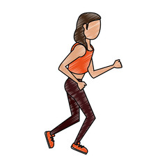 Fitness woman running vector illustration graphic design