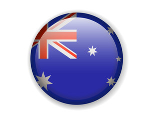 Australia flag. Round bright Icon on a white background