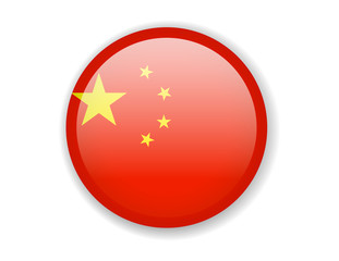 China flag. Round bright Icon on a white background