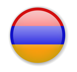 Armenia flag. Round bright Icon on a white background