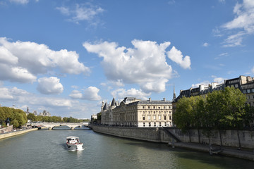 Fototapeta premium La Seine et l'île de la Cité à Paris en été, France