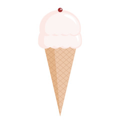 Delicious sweet dessert in cute girlish style ice cream cone