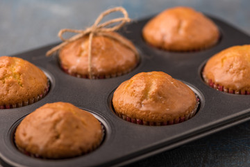 Freshly baked delicious muffins