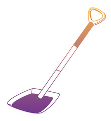shovel tool icon over white background, vector illustration