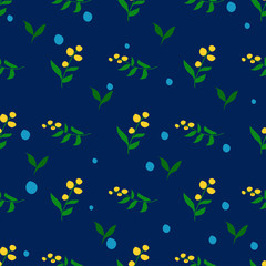Vector floral pattern in doodle style with flowers