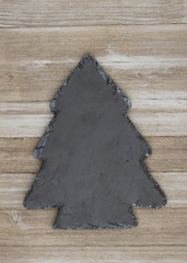 Tree shaped chalkboard on weathered wood