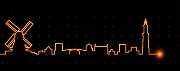 Naklejka premium Amsterdam Light Streak Skyline