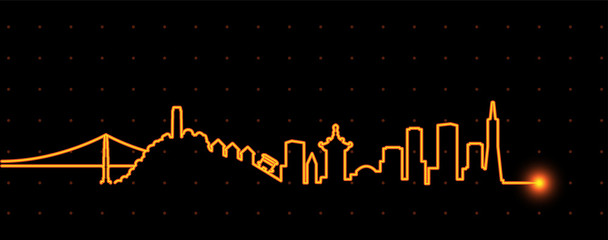 Obraz premium San Francisco Light Streak Skyline