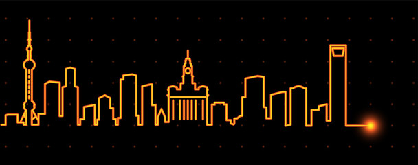 Fototapeta premium Szanghaj Light Streak Skyline