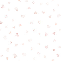 Light Orange vector seamless texture with lovely hearts.