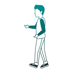 Young man walking vector illustration graphic design