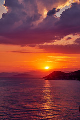 Fototapeta premium Summer sunset over the sea in Croatia