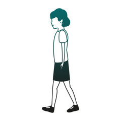 Young woman walking vector illustration graphic design