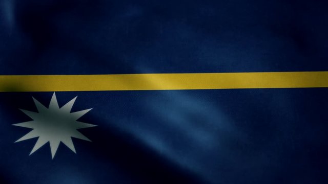 Flag of Nauru, slow motion waving. Looping animation. Ideal for sport events, led screen, international competitions, motion graphics etc