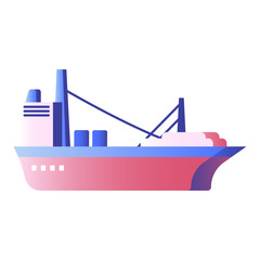 Cargo ship gradient illustration