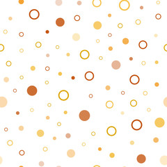 Light Orange vector seamless template with circles.