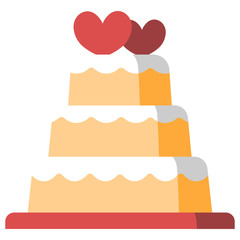 Wedding Cake flat illustration