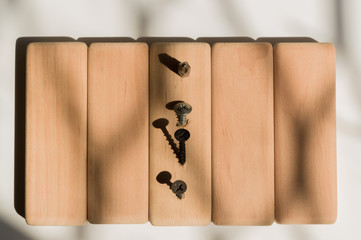 Learn the work with a screwdriver. Teaching to use tools. Conceptual photo. Bit for screwdriver and...