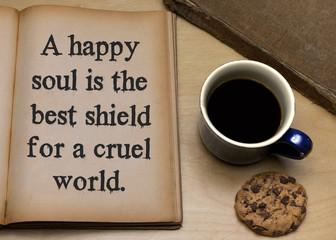A happy soul is the best shield for a cruel world.