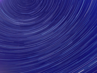 Long exposure image showing Night sky star trails