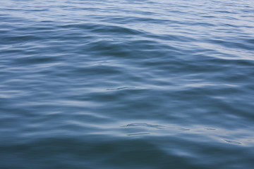Naklejka premium Clean smooth ripples in the deep blue sea. The gulf of Thailand. 
