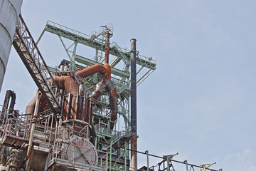 Fototapeta na wymiar upper part of a german, inoperative blast furnace